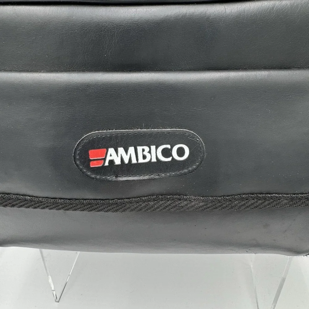 Ambico Multi-Purpose Soft Black Leather Shoulder Bag Zip-Top Large‎ Side Pocket